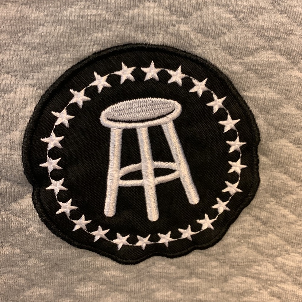 Men’s quilted BARSTOOL SPORTS hoodie with patch elbows - Picture 6 of 6